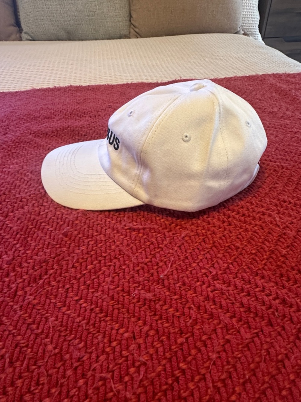 "Seek Jesus" White Baseball Cap - Picture 5 of 5